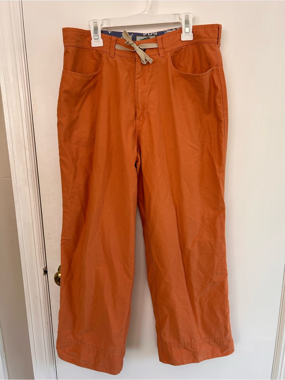 HORNY TOAD BURNT ORANGE CROPPED WIDE LEG UTILITY-STYLE PANTS SIZE 6